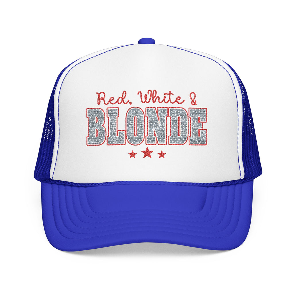 Red, White & Blonde Trucker Hat