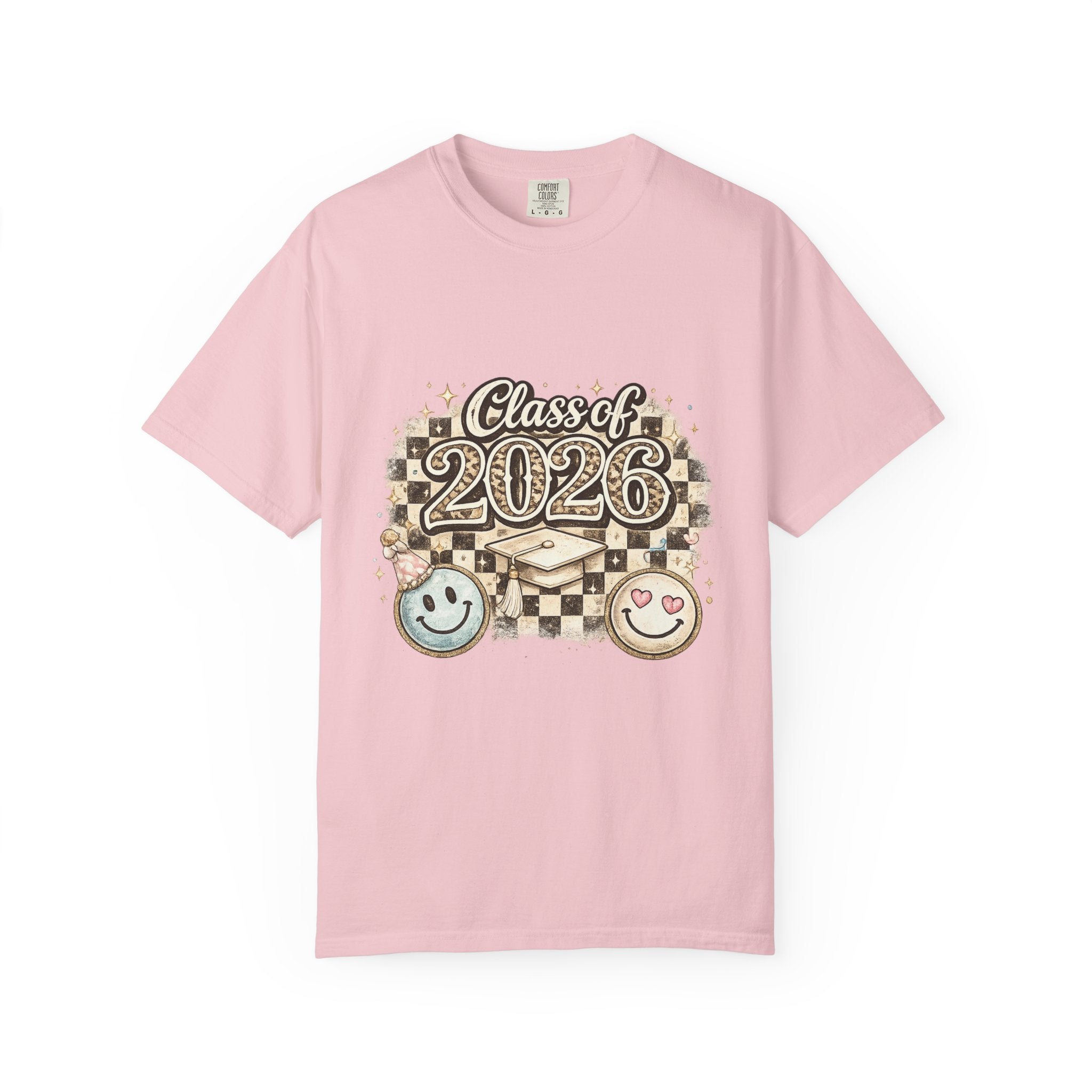 Class of 2026 Smiley Checkered Graphic Tee