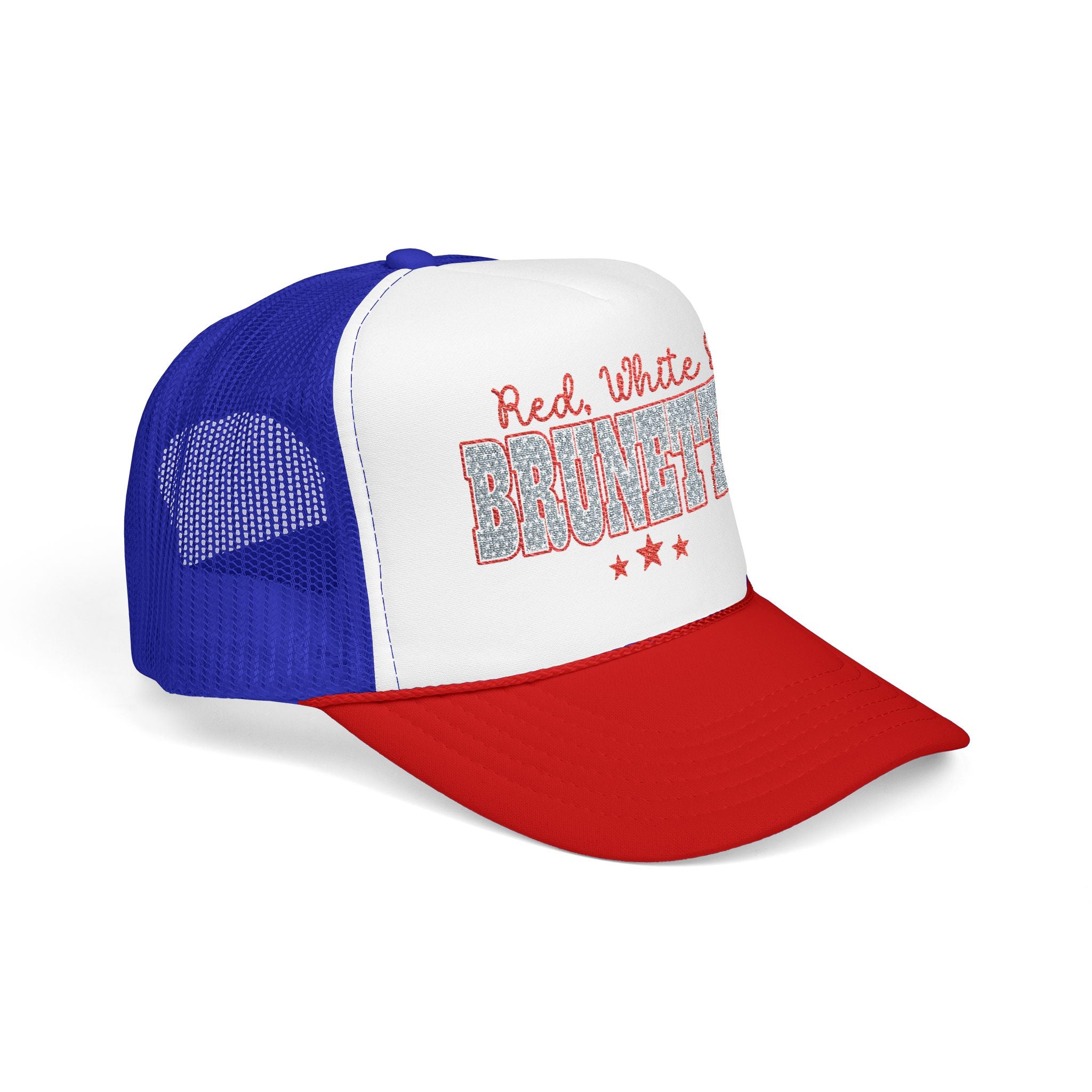 Red, White & Brunette Trucker Hat
