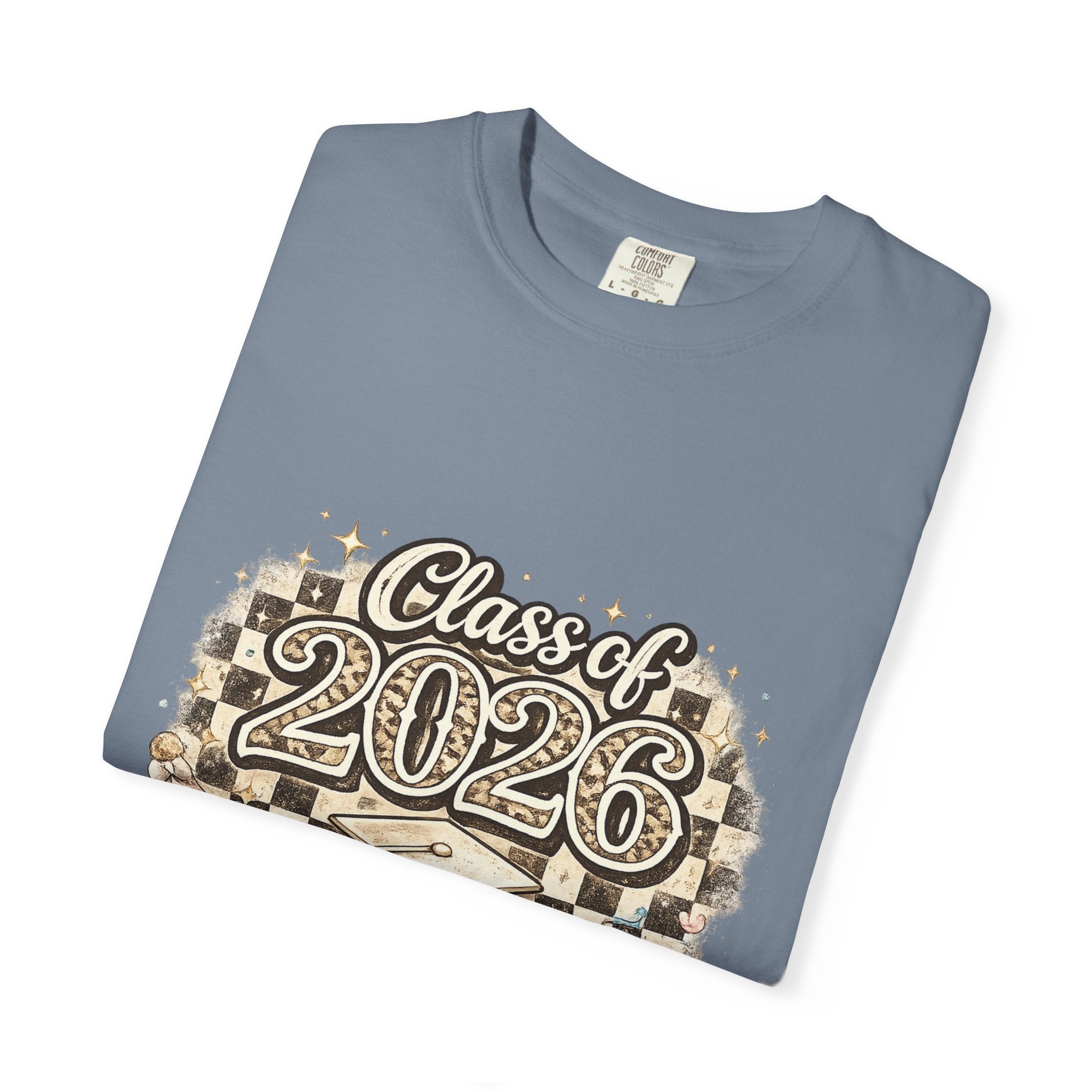 Class of 2026 Smiley Checkered Graphic Tee