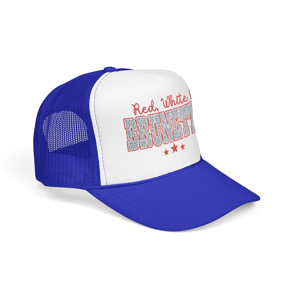 Red, White & Brunette Trucker Hat