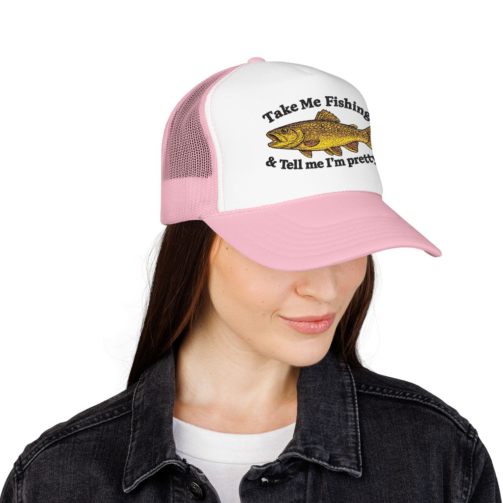 Take Me Fishing & Tell Me I’m Pretty Trucker Hat | Lake Life Foam Hat | Cute Outdoors Snapback