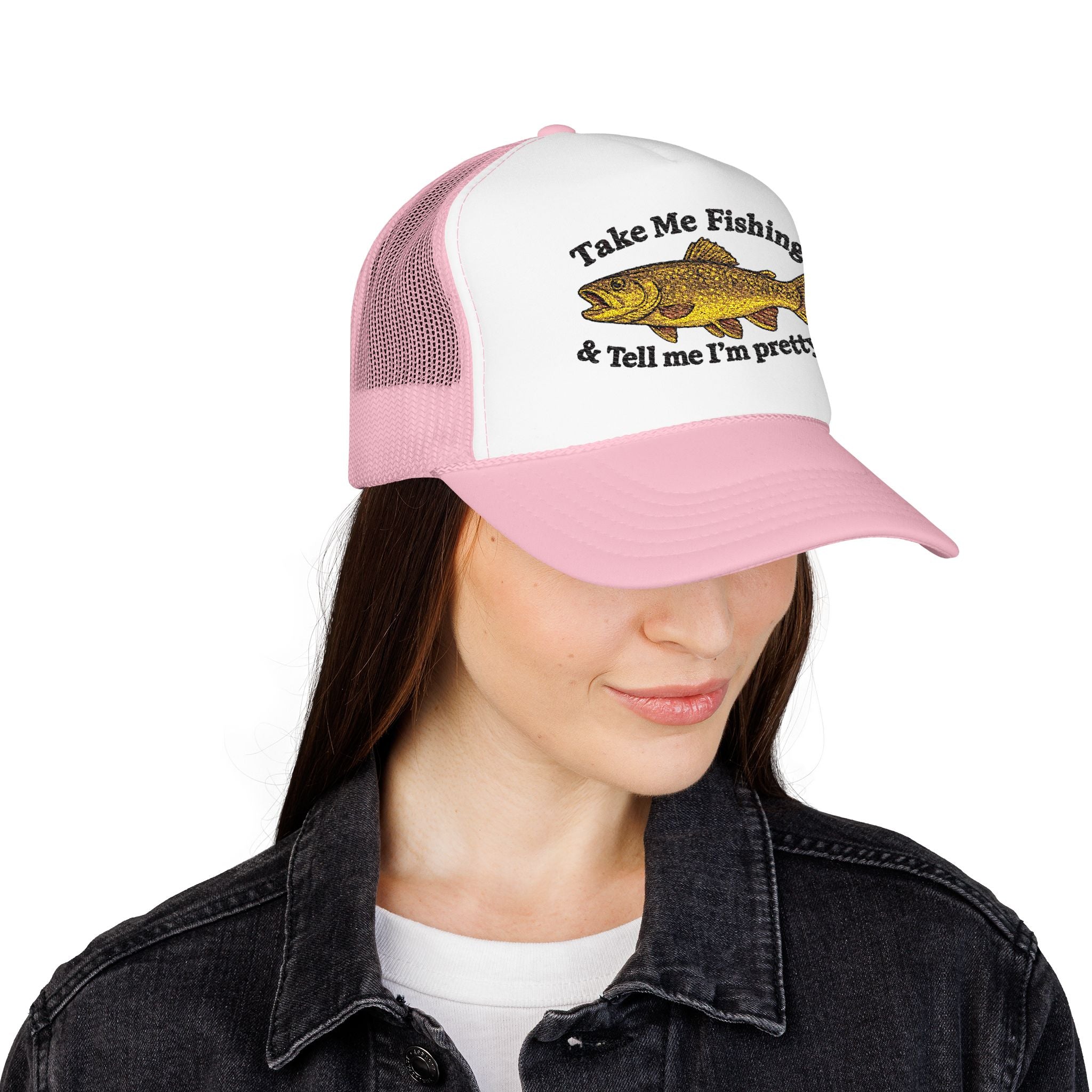 Take Me Fishing & Tell Me I’m Pretty Trucker Hat | Lake Life Foam Hat | Cute Outdoors Snapback