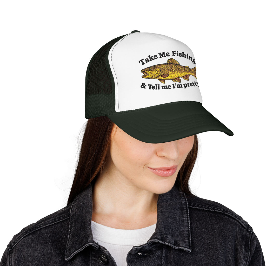 Take Me Fishing & Tell Me I’m Pretty Trucker Hat | Lake Life Foam Hat | Cute Outdoors Snapback