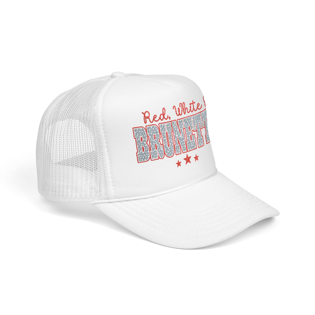 Red, White & Brunette Trucker Hat