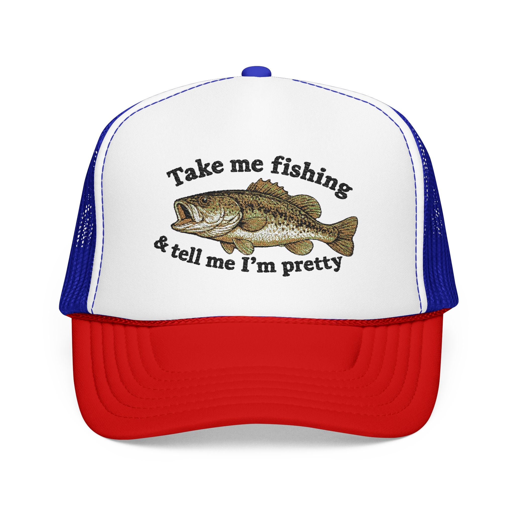 Take Me Fishing & Tell Me I’m Pretty Trucker Hat | Funny Fishing Hat for Women | Cute Bass Fishing Cap | Outdoors Gift | Lake Life Hat | Fisherman’s Girlfriend