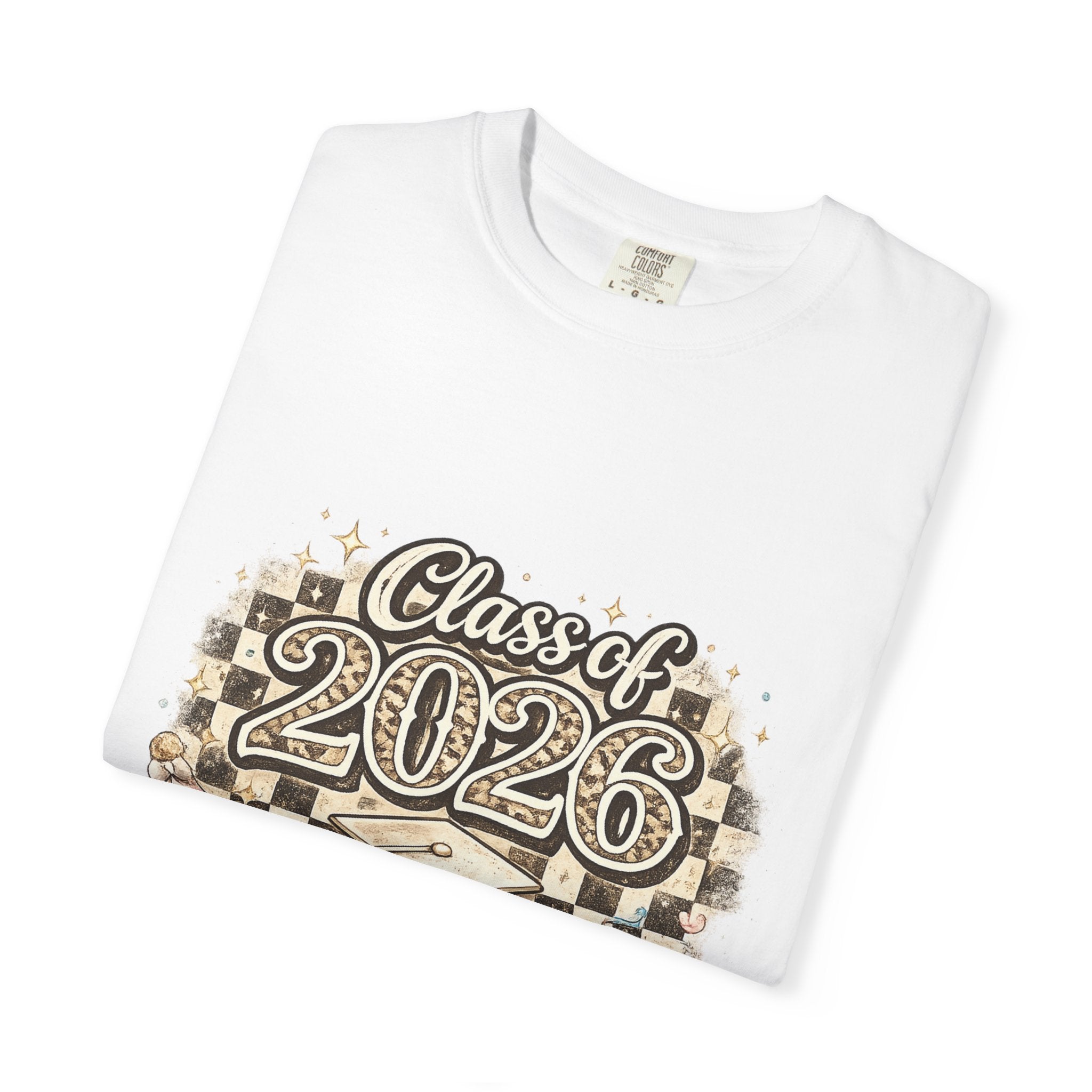 Class of 2026 Smiley Checkered Graphic Tee