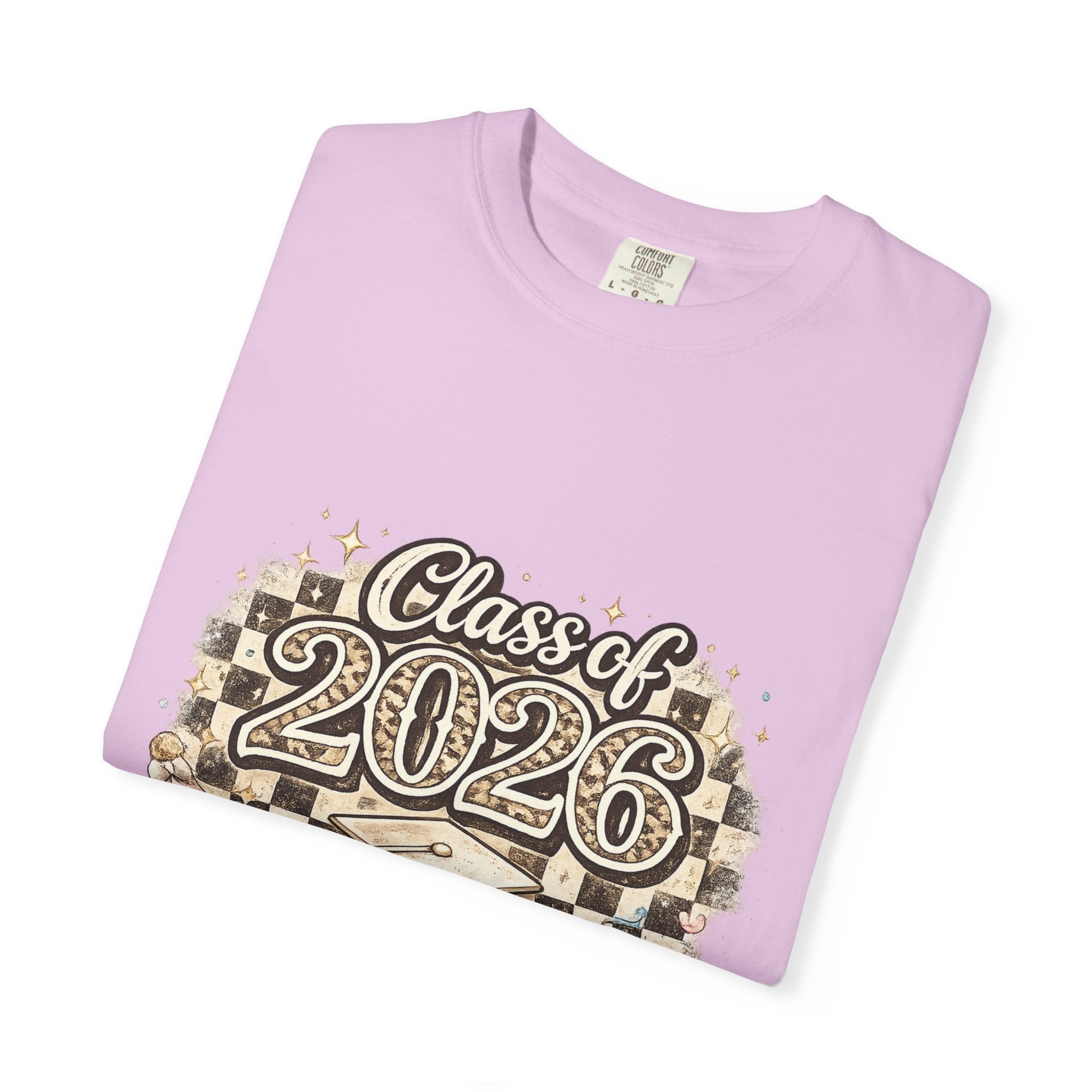 Class of 2026 Smiley Checkered Graphic Tee