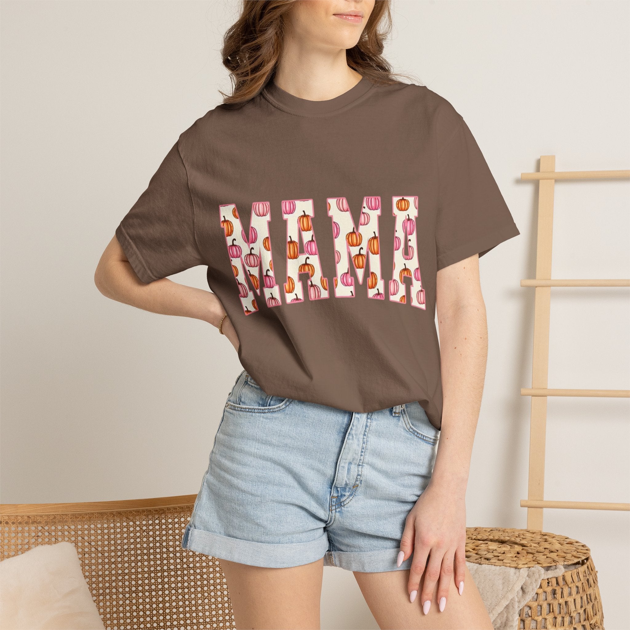 Pink Pumpkin Mama Varsity Tee
