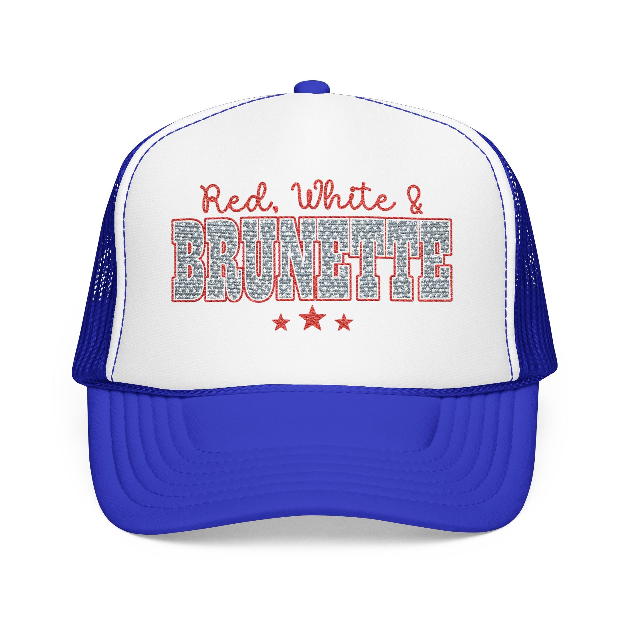 Red, White & Brunette Trucker Hat