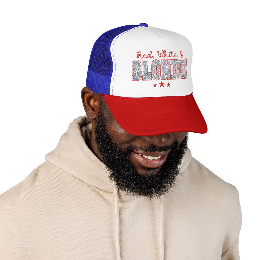 Red, White & Blonde Trucker Hat