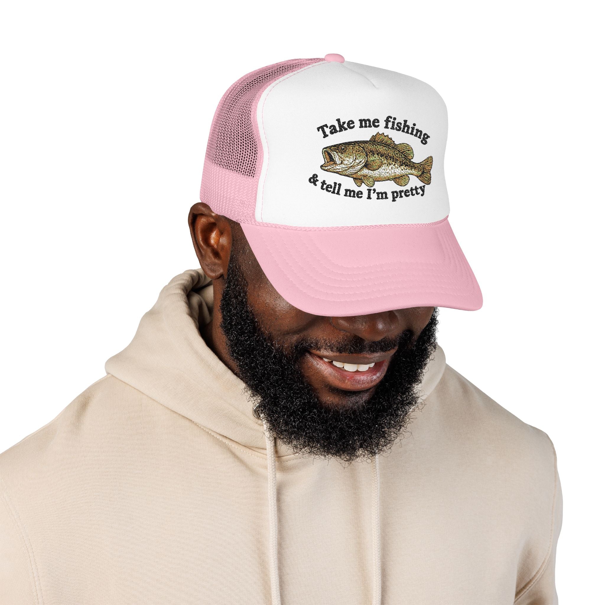 Take Me Fishing & Tell Me I’m Pretty Trucker Hat | Funny Fishing Hat for Women | Cute Bass Fishing Cap | Outdoors Gift | Lake Life Hat | Fisherman’s Girlfriend