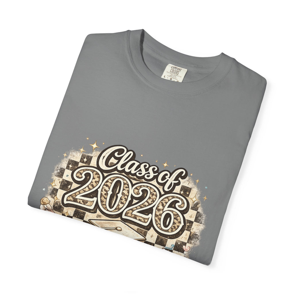 Class of 2026 Smiley Checkered Graphic Tee