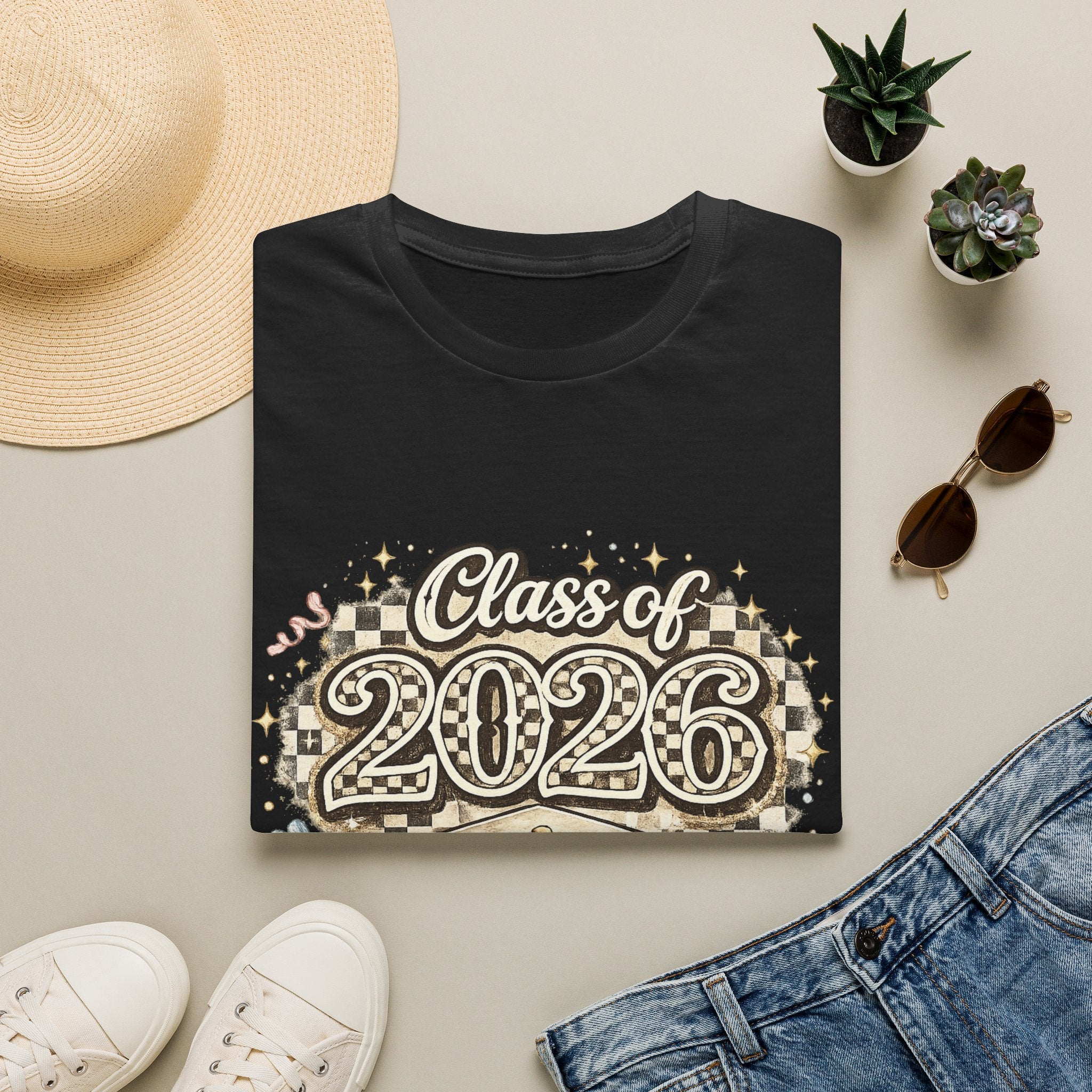 Class of 2026 Checkered Grad Tee