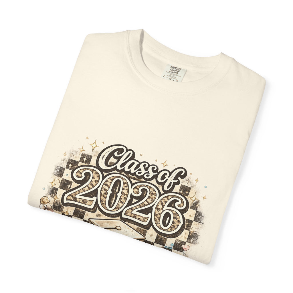 Class of 2026 Smiley Checkered Graphic Tee