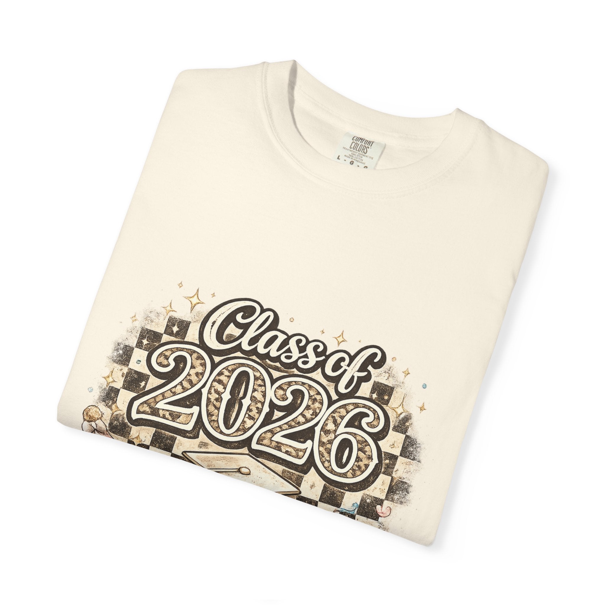 Class of 2026 Smiley Checkered Graphic Tee