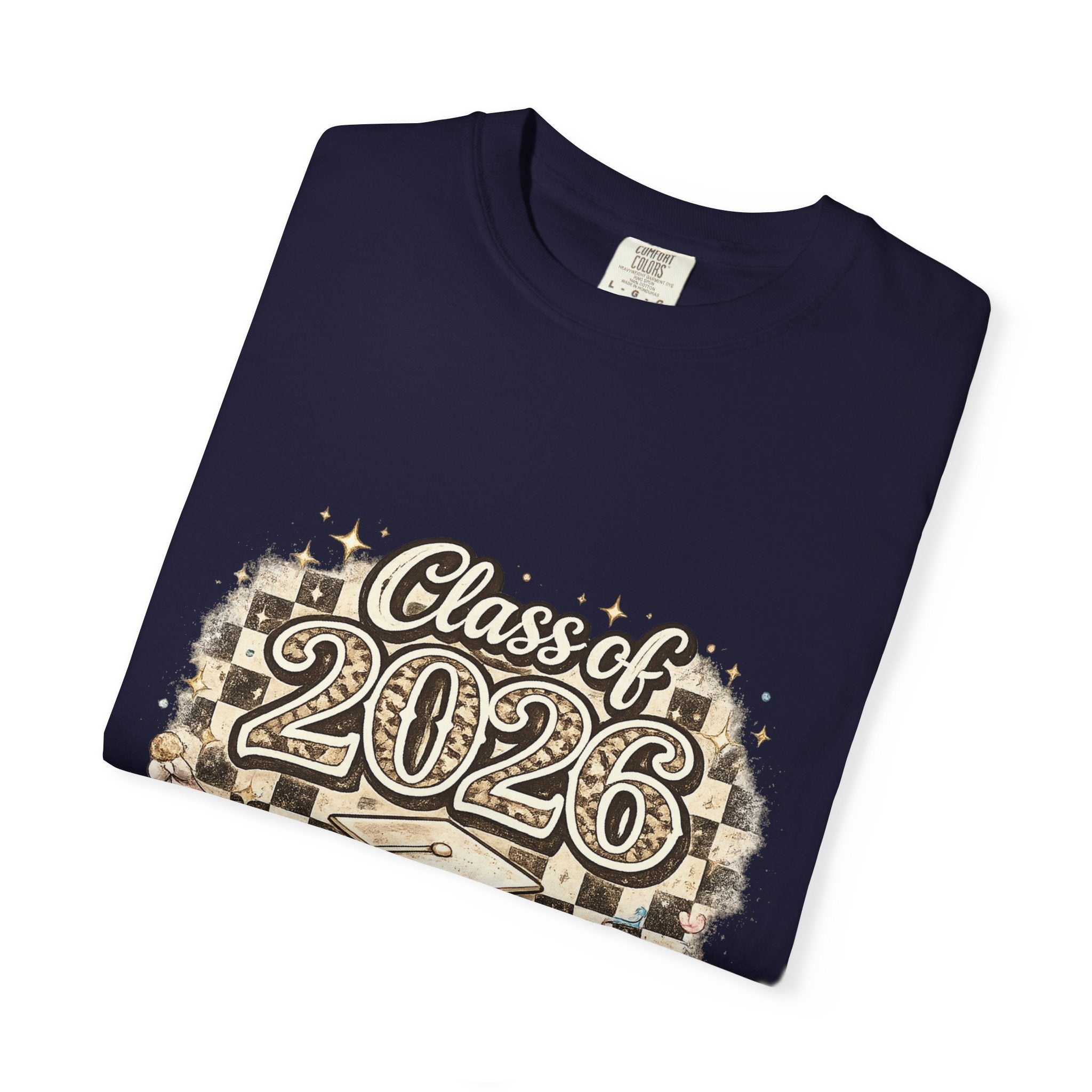 Class of 2026 Smiley Checkered Graphic Tee