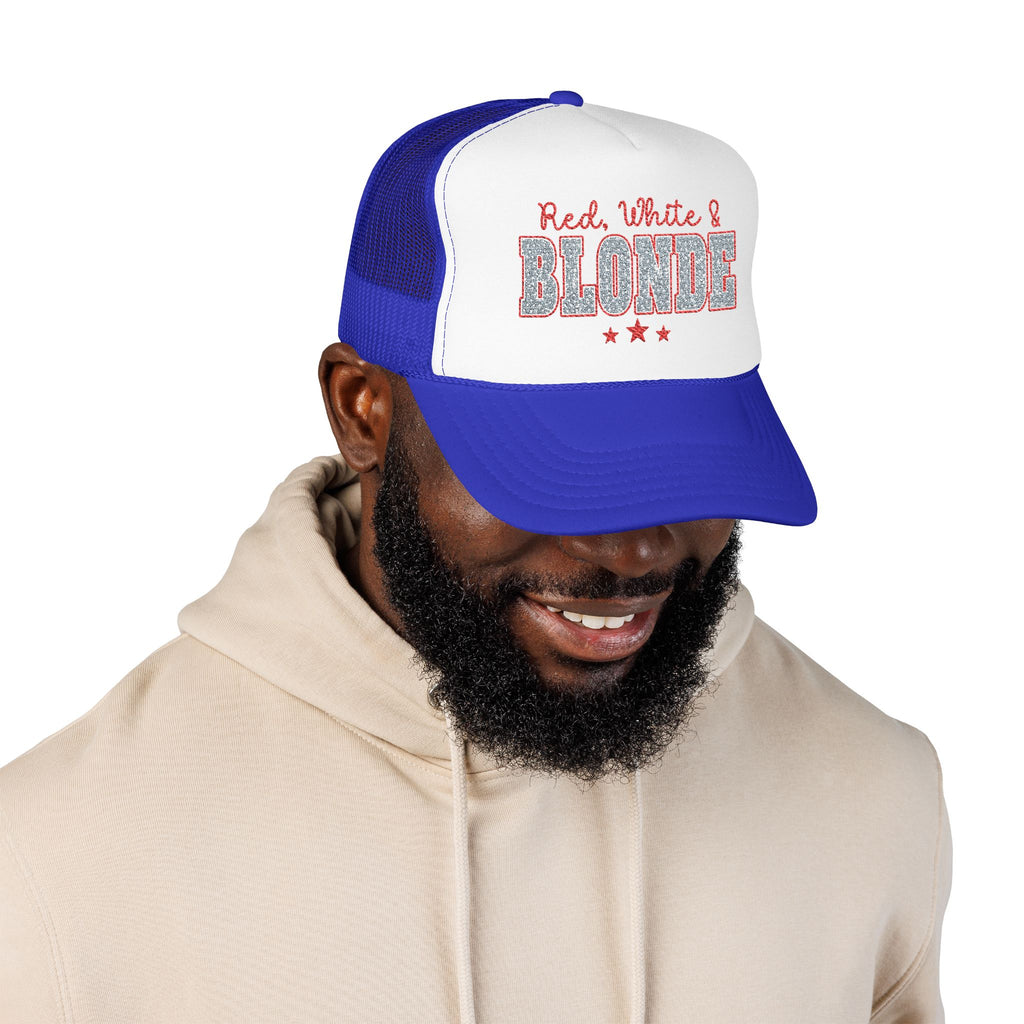 Red, White & Blonde Trucker Hat