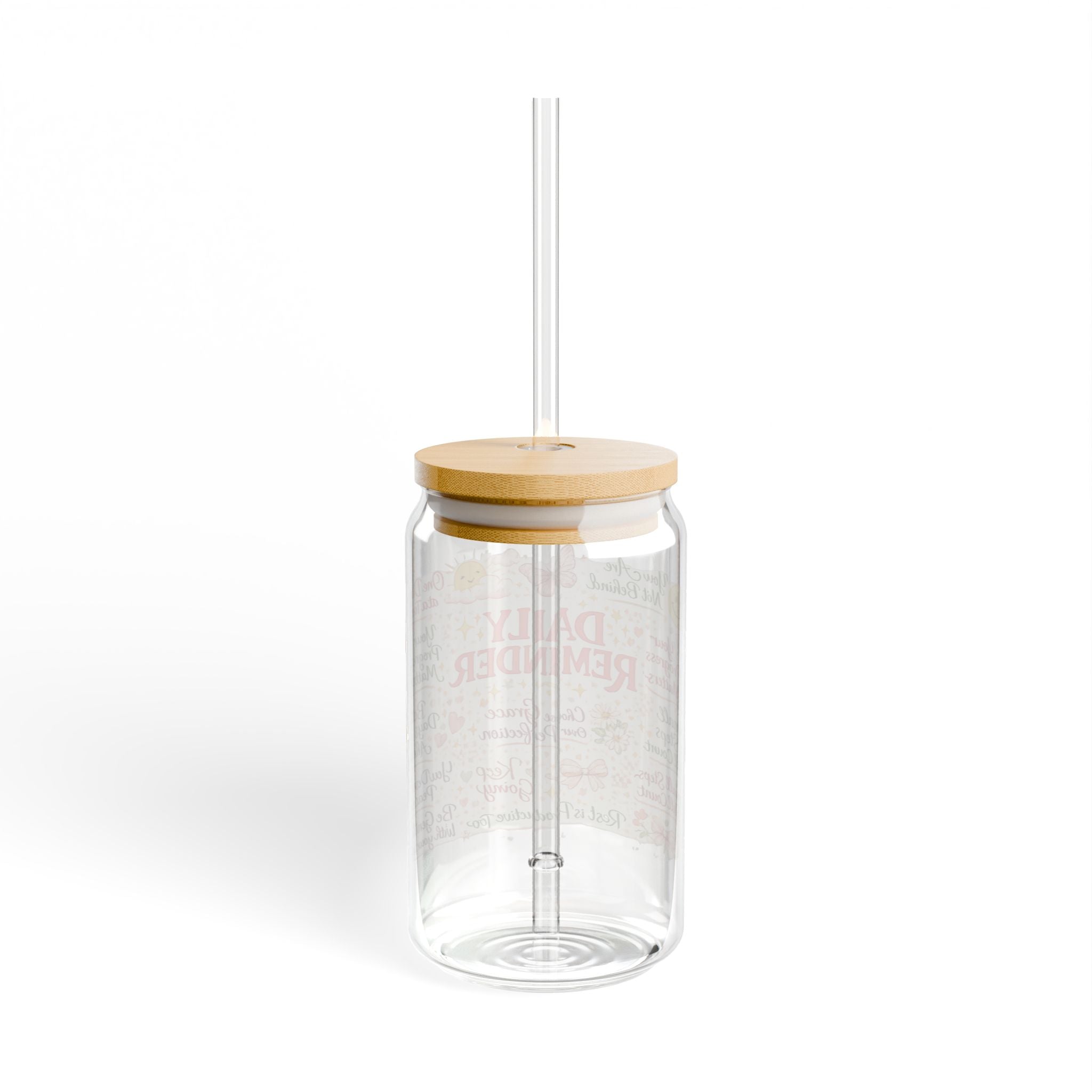 Daily Reminder Sipper Glass – Inspirational 16oz Tumbler with Straw