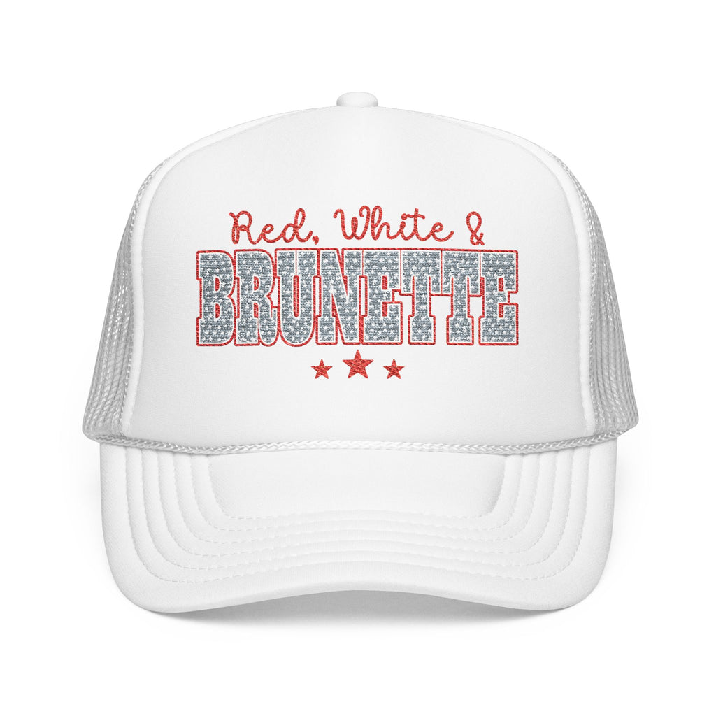 Red, White & Brunette Trucker Hat