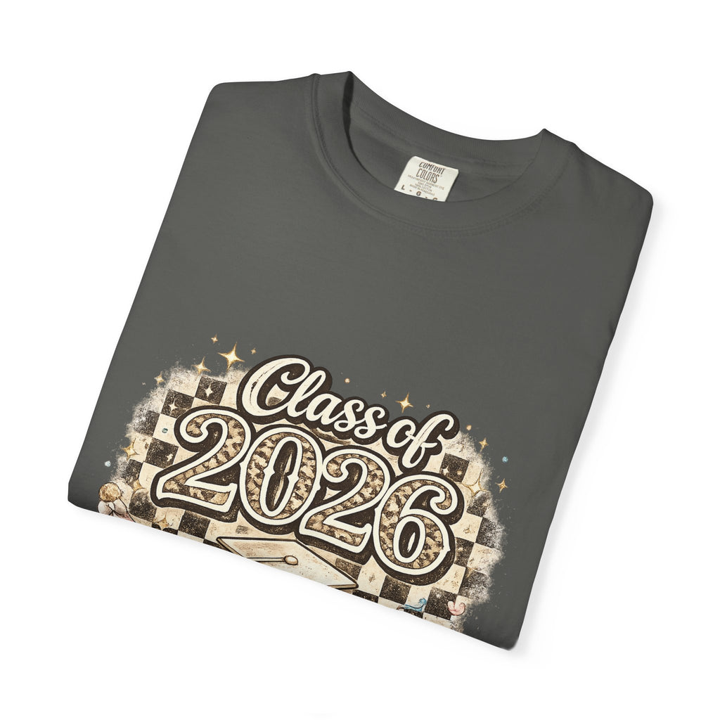 Class of 2026 Smiley Checkered Graphic Tee