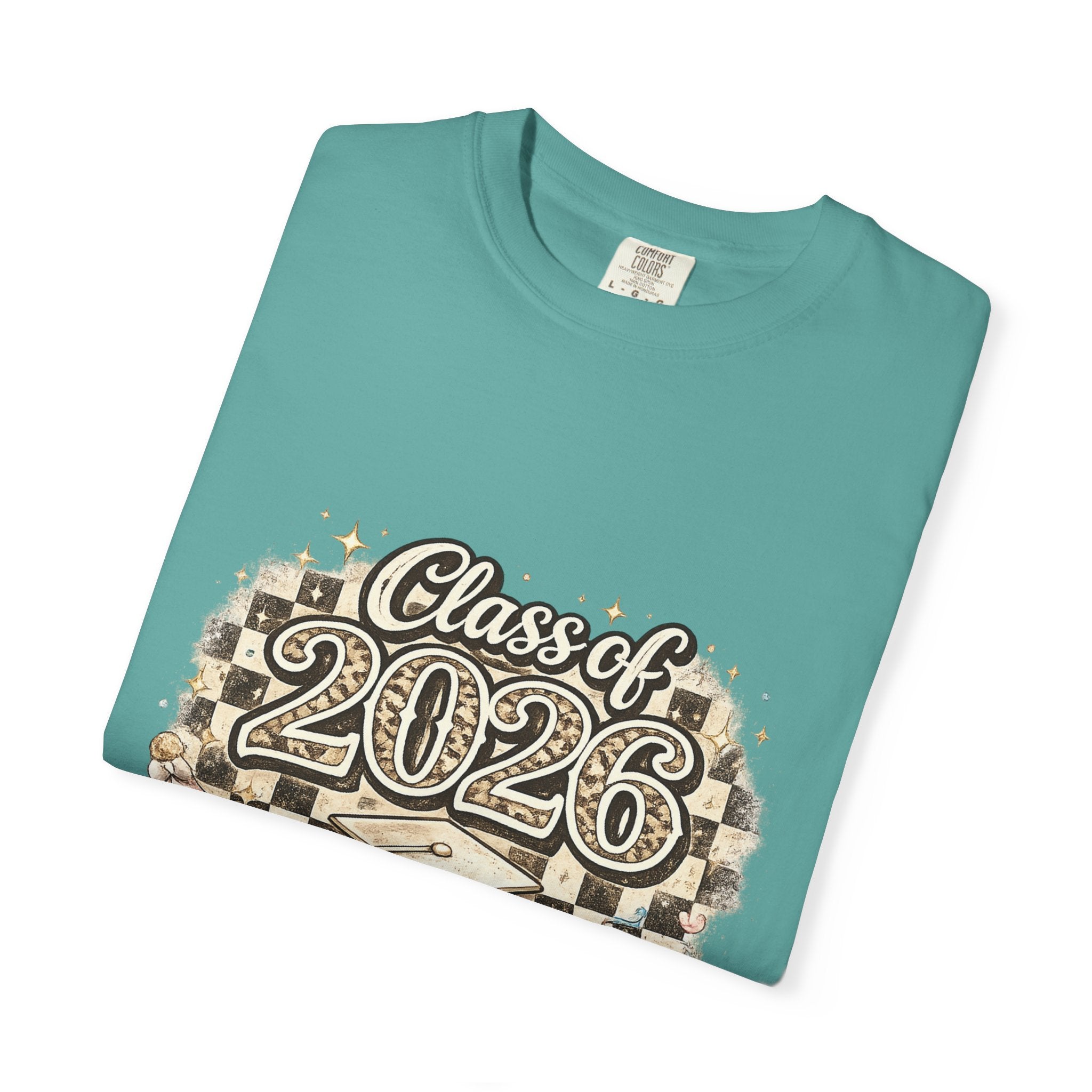 Class of 2026 Smiley Checkered Graphic Tee