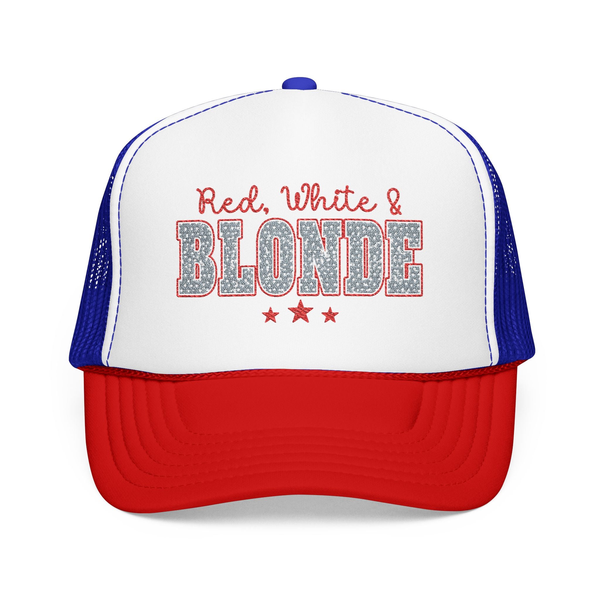 Red, White & Blonde Trucker Hat